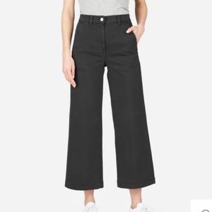 Everlane Black Wide Leg High Waist Crop Pant S8
